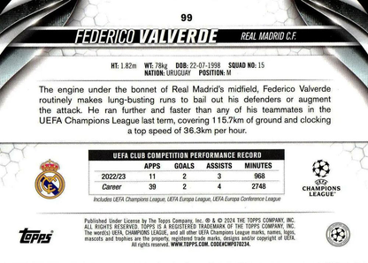 2023 Topps UCC Federico Valverde #99 Real Madrid CF