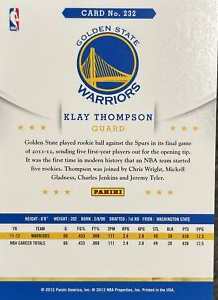 2023 Panini Hoops Hoops Throwback Klay Thompson #1 Golden State Warriors