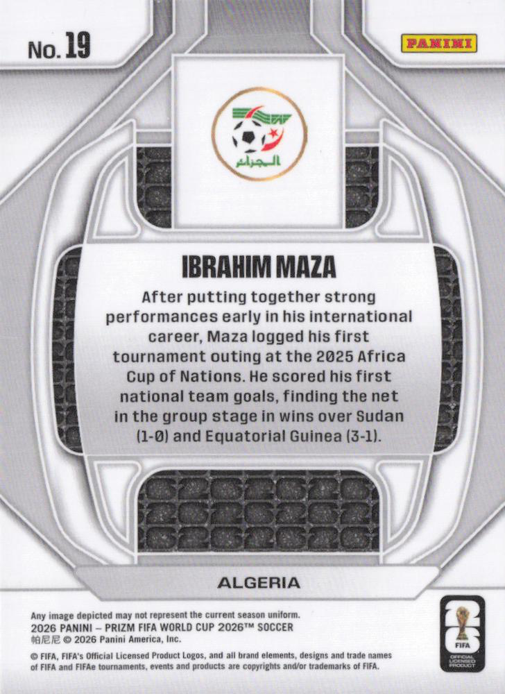 2026 Panini Prizm FIFA World Cup New Era Ibrahim Maza #19 Algerie