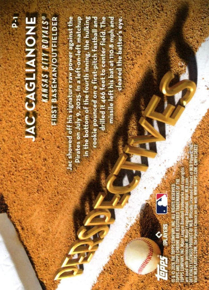 2026 Topps Chrome Perspectives RC Jac Caglianone #P-1 Kansas City Royals