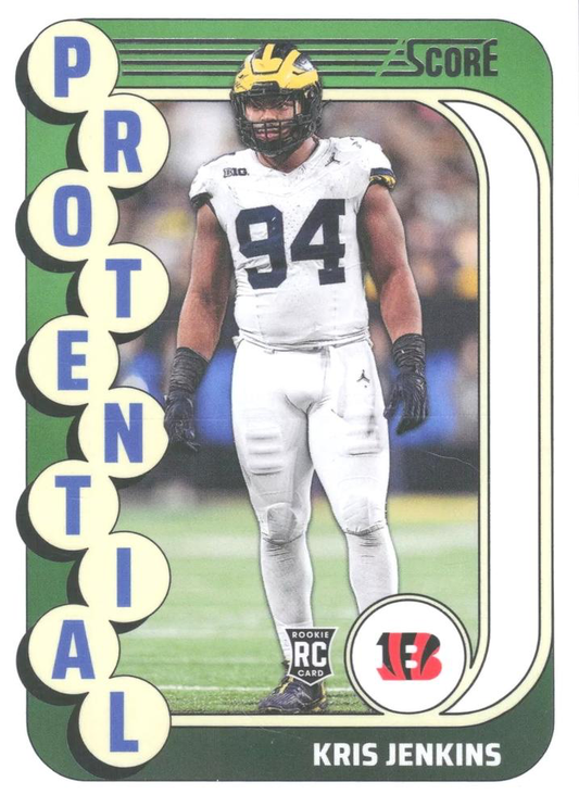 2024 Panini Score Football Protential Kris Jenkins Cincinnati Bengals #12 RC