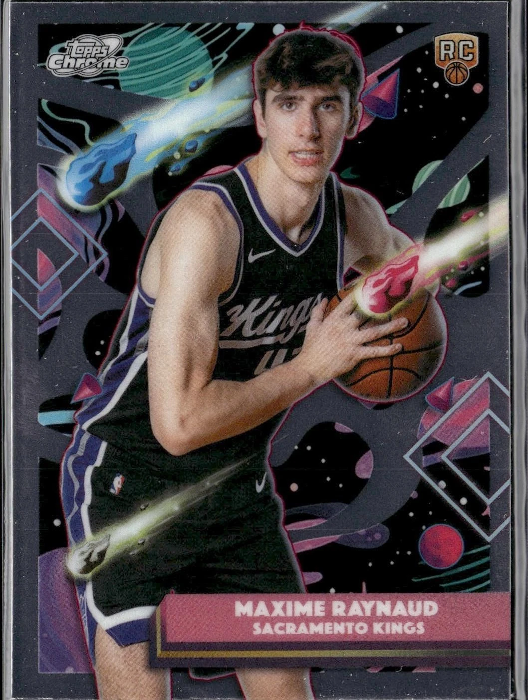 2025 Topps Chrome Cosmic Maxime Raynaud RC #133 Sacramento Kings