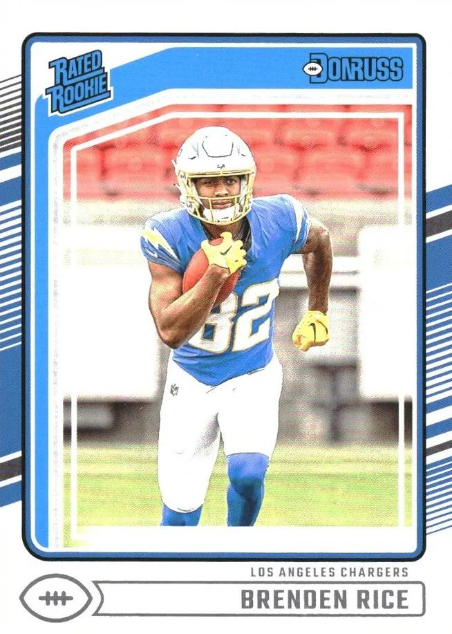 2024 Panini Donruss Brenden Rice Rated Rookie RC #382 Los Angeles Chargers