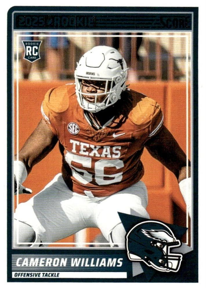2025 Panini Score Cameron Williams RC #66 Philadelphia Eagles