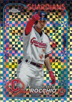 2024 Topps Chrome X-Fractor Parallel Brayan Rocchio Cleveland Guardians #113