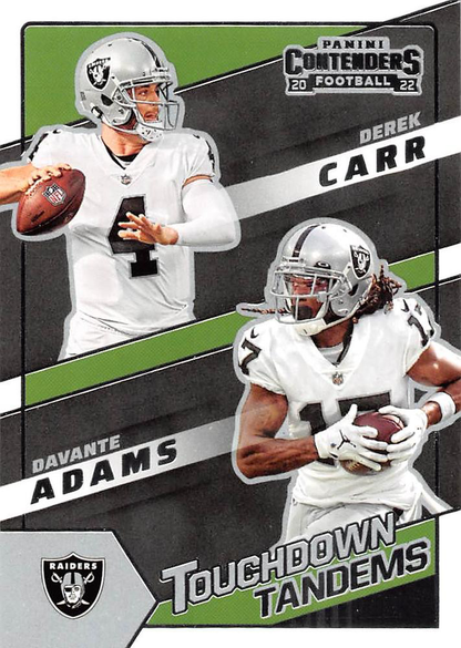 2022 Panini Contenders Touchdown Tandems Adams / Carr #TDT-LV Las Vegas Raiders