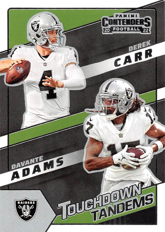 2022 Panini Contenders Touchdown Tandems Adams / Carr #TDT-LV Las Vegas Raiders