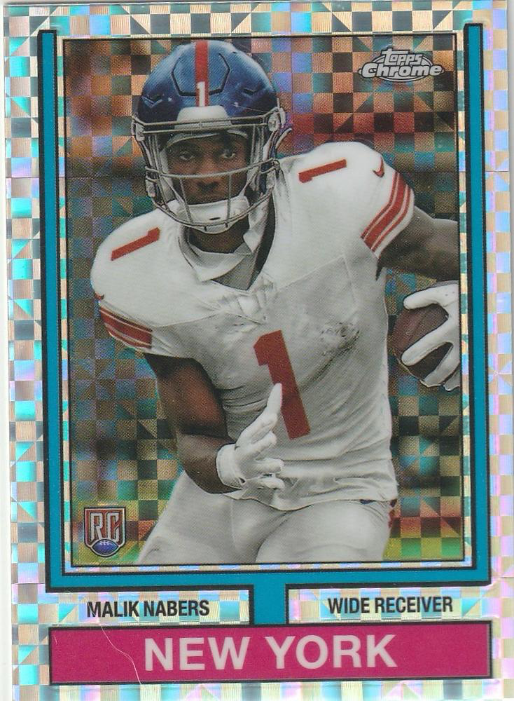 2024 Topps Chrome 1974 Topps Football X-Fractor Malik Nabers #74TF-7 New York Giants