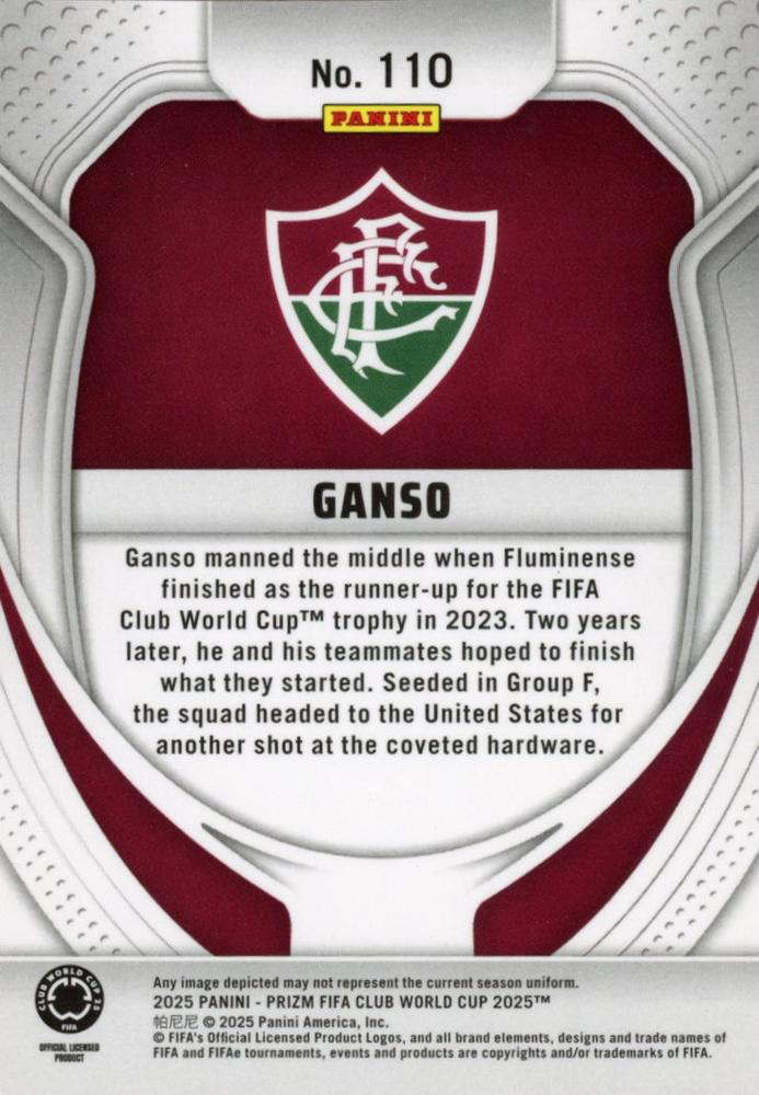 2025 Panini Prizm Club World Cup Ganso RC #110 Fluminense FC