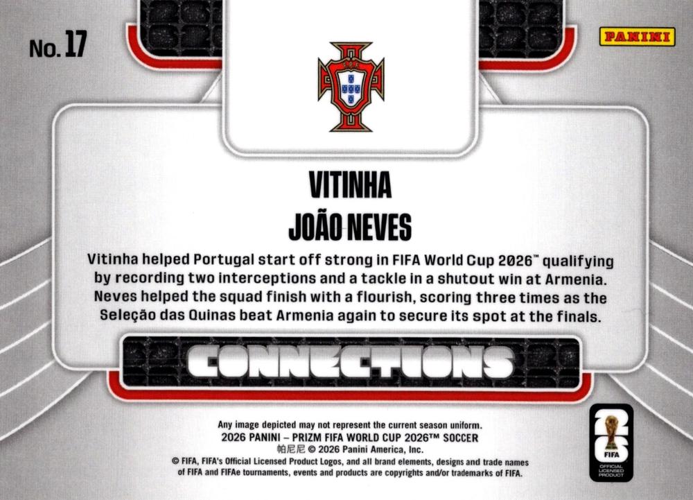 2026 Panini Prizm FIFA World Cup Connections Neves/Vitinha #17 Portugal