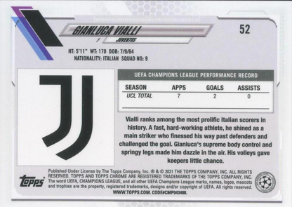 2020 Topps Chrome UCC Gianluca Vialli #52 Juventus