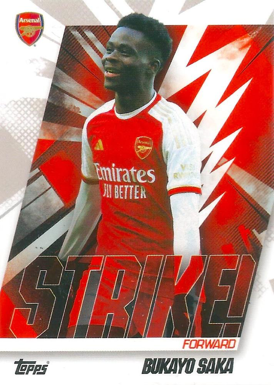 2023 Topps Arsenal Team Set Bukayo Saka Strike! #44 Arsenal FC