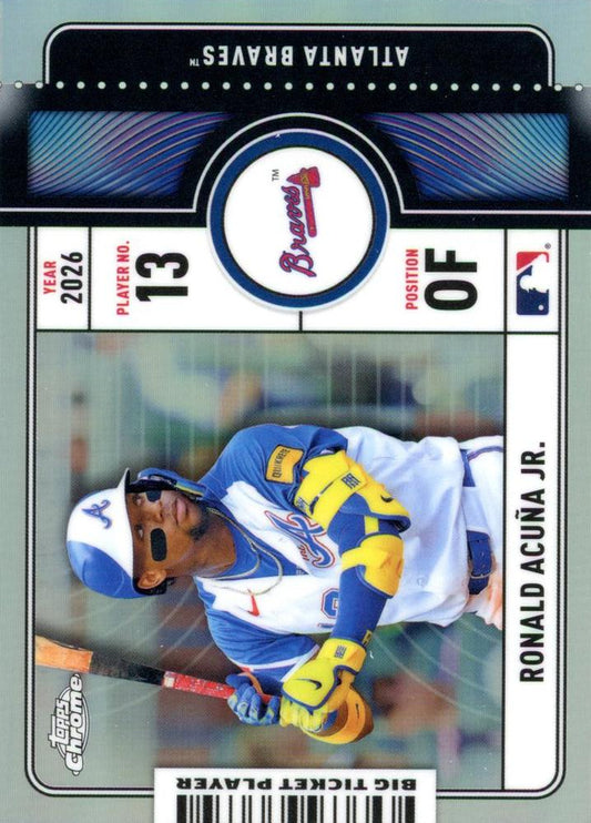 2026 Topps Chrome Big Ticket Players Ronald Acuña Jr. #BTP-7 Atlanta Braves