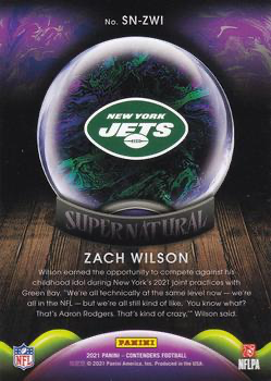2021 Panini Contenders Supernatural Zach Wilson RC New York Jets #SN-ZWI