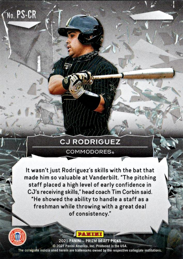 2021 Panini Prizm Draft Picks Power Surge CJ Rodriguez #PS-CR Vanderbilt Commodores