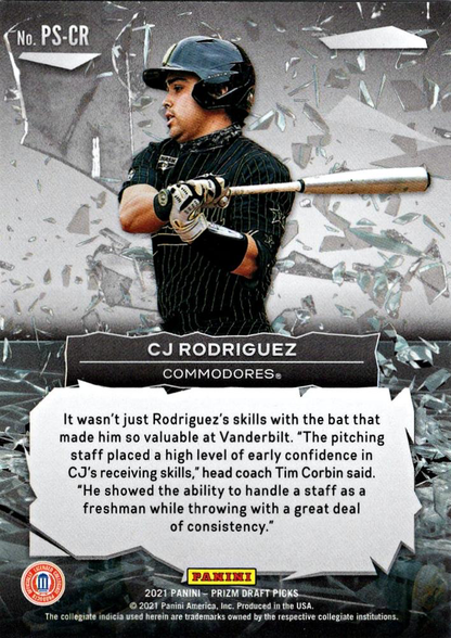 2021 Panini Prizm Draft Picks Power Surge CJ Rodriguez #PS-CR Vanderbilt Commodores