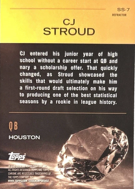 2024 Topps Chrome Sunday Swag Refractor CJ Stroud #SS-7 Houston Texans