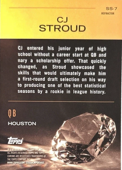 2024 Topps Chrome Sunday Swag Refractor CJ Stroud #SS-7 Houston Texans