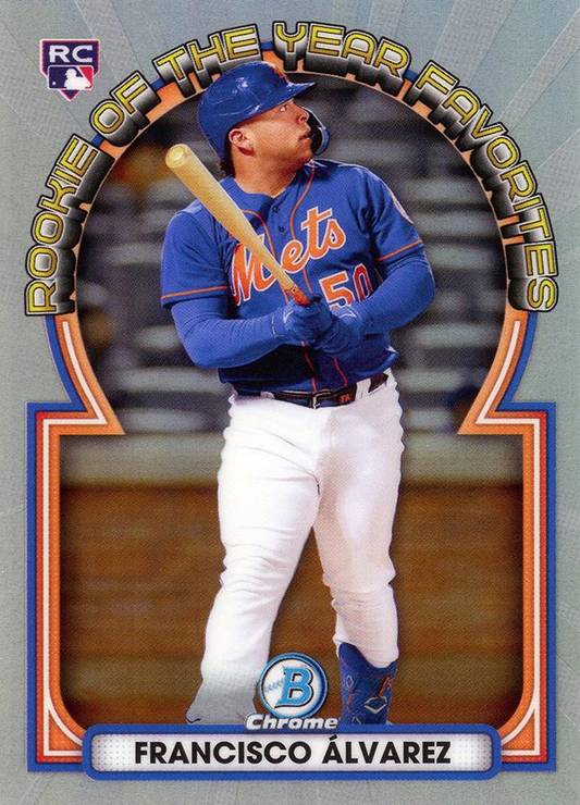 2023 Topps Bowman Chrome Rookie of the Year Favorites Francisco Alvarez New York Mets #ROYF-2