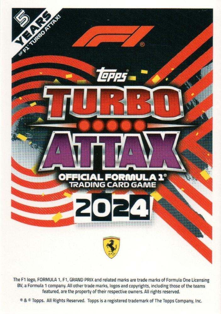 2024 Topps Turbo Attax F1 Carlos Sainz SPS #121 Scuderia Ferrari