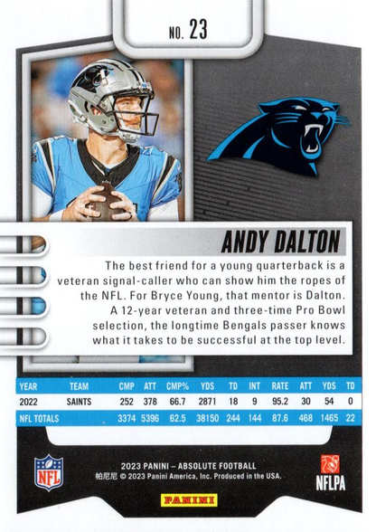 2023 Panini Absolute Andy Dalton #23 Carolina Panthers