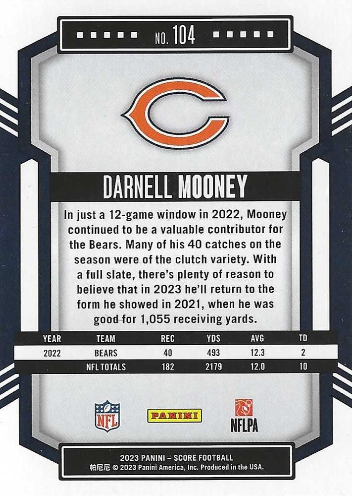 2023 Panini Score Football Darnell Mooney Chicago Bears #104