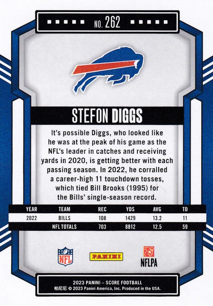 2023 Panini Score Football Stefon Diggs Buffalo Bills #262