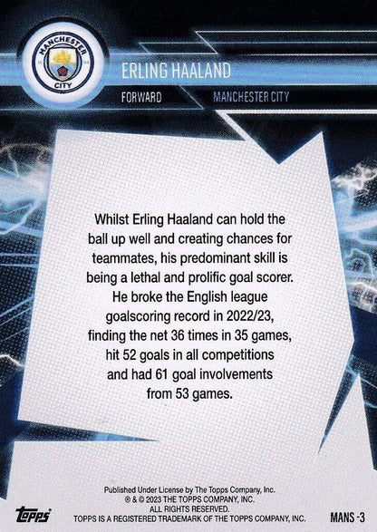 2023 Topps Manchester City Fan Set Super Electric Erling Haaland #MANS-3