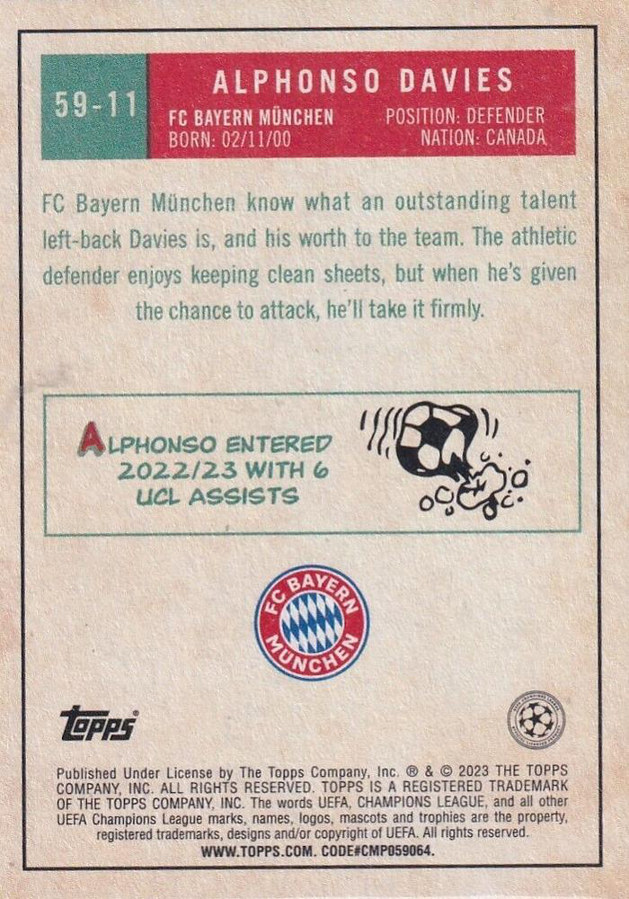 2022 Topps UCC 1959 Alphonso Davies #59-11 FC Bayern Munchen