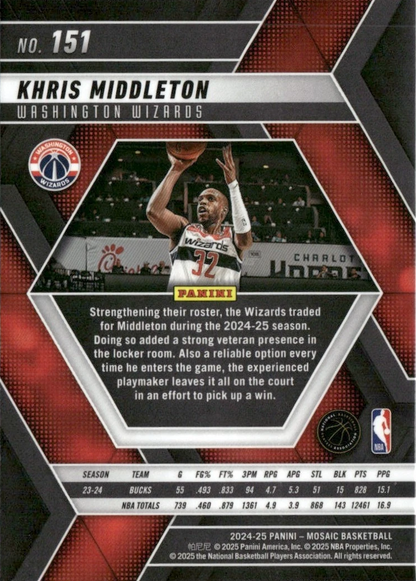 2024 Panini Mosaic Khris Middleton #151 Washington Wizards
