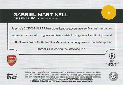2024 Topps UCC Gabriel Martinelli #5 Arsenal FC