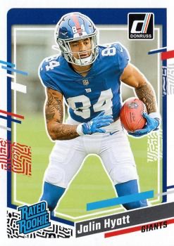 2023 Panini Donruss Rated Rookie Jalin Hyatt RC #378 New York Giants