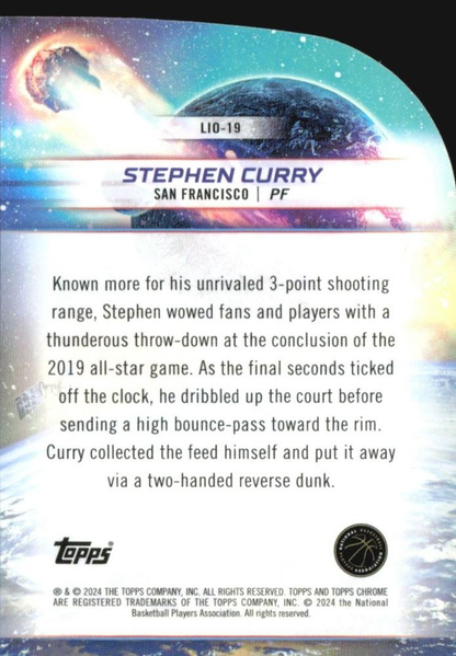 2023 Topps Chrome Cosmic Launched Into Orbit Stephen Curry #LIO-19 Golden State Warriors