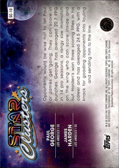 2023 Topps Chrome Cosmic Star Clusters Paul George / James Harden #SC-10 Los Angeles Clippers