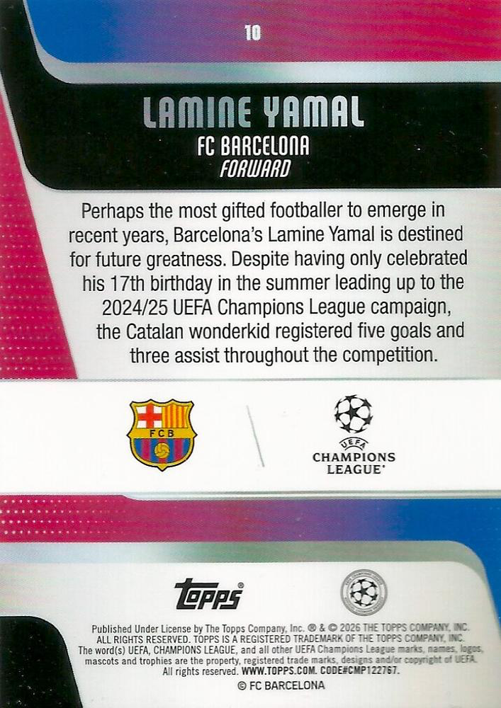 2025 Topps UCC Lamine Yamal TOS #10 FC Barcelona