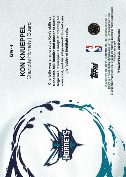 2025 Topps NBA Generation Now Kon Knueppel GN-4 Charlotte Hornets