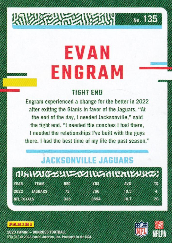2023 Panini Donruss Evan Engram #135 Jacksonville Jaguars