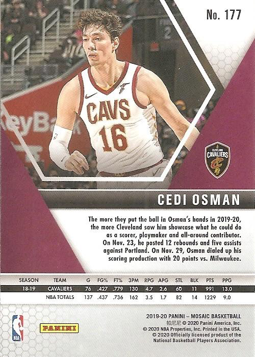 2019 Panini Mosaic Cedi Osman #177 Cleveland Cavaliers