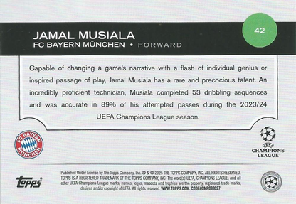 2024 Topps UCC Jamal Musiala #42 FC Bayern Munchen