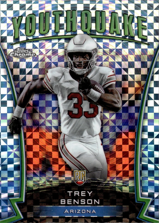 2024 Topps Chrome Youthquake X-Fractor Trey Benson #Y-23 Arizona Cardinals