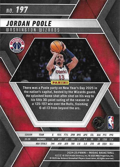 2024 Panini Mosaic Jordan Poole #197 Washington Wizards