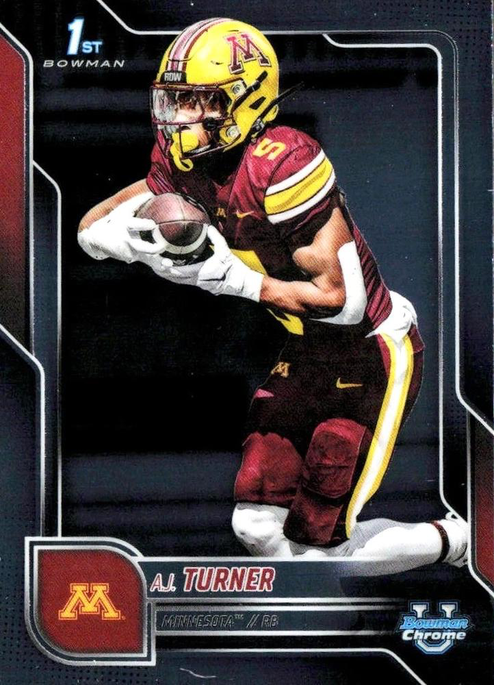 2025 Topps Bowman U Chrome A.J. Turner 1st #52 Minnesota Golden Gophers
