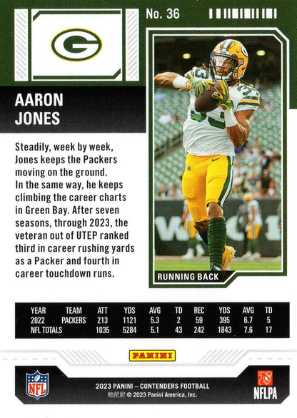 2023 Panini Contenders Aaron Jones Green Bay Packers #36
