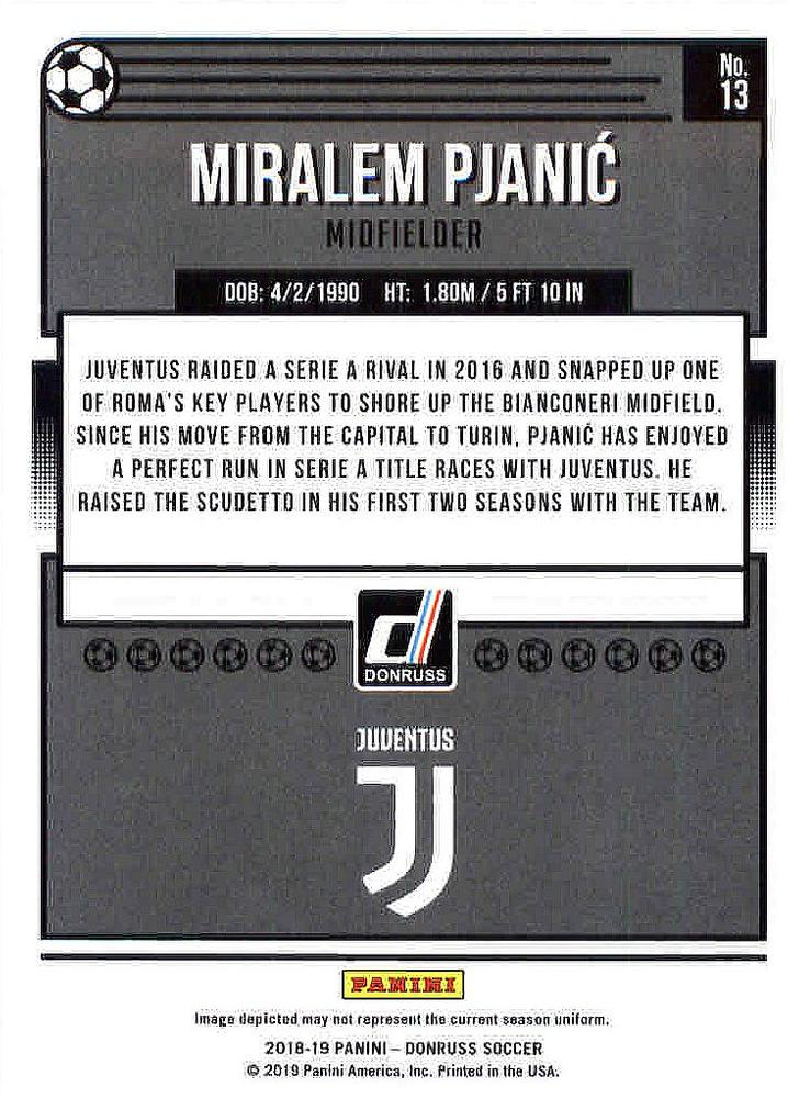 2018 Panini Donruss Miralem Pjanic #13 Juventus