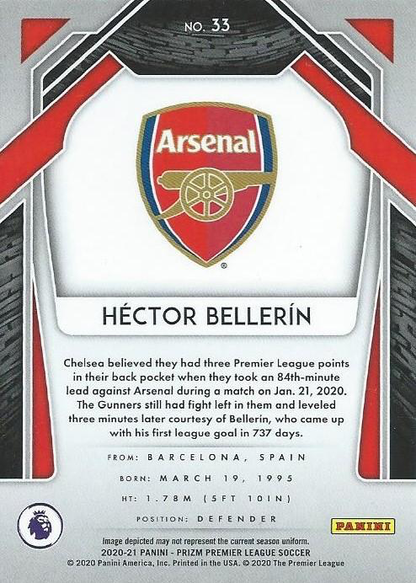 2020 Panini Prizm Premier League Hector Bellerin #33 Arsenal FC