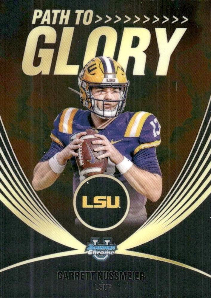 2025 Topps Bowman U Chrome Path to Glory Garrett Nussmeier #PG-2 LSU Tigers