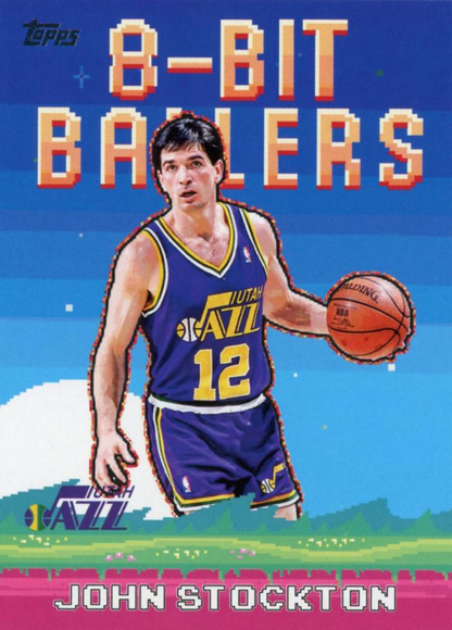 2025 Topps NBA 8-Bit Ballers John Stockton 8B-24 Utah Jazz