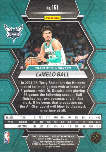 2022 Panini Mosaic LaMelo Ball #151 Charlotte Hornets