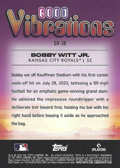 2024 Topps Big League Good Vibrations Bobby Witt Jr. Kansas City Royals #GV-38