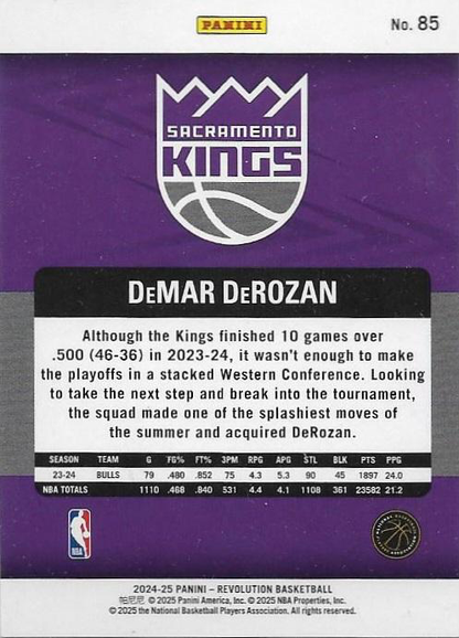 2024 Panini Revolution DeMar DeRozan #85 Sacramento Kings